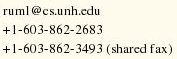 Wheeler Ruml's UNH email address